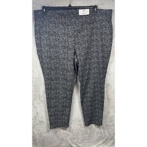 I.N.C. inc NEW Women Jacquard Pant Plus 24W Black Mid-Rise Skinny Tummy Control